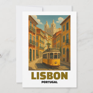 Minimalist Vintage Lissabon Portugal Tram  Card