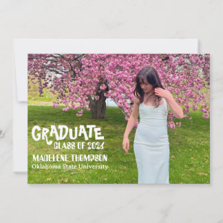 Minimalist Vintage Picture Collage Graduation  Announcement
