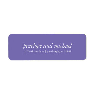 Minimalist Violet and White Wedding Address Labels