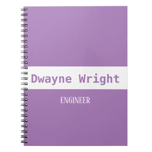 Minimalist violet purple and white notebook (Front)