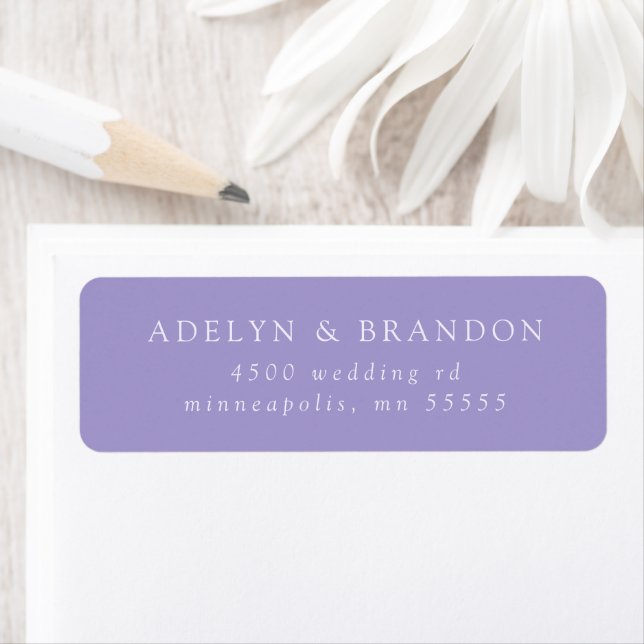 Minimalist Violet Wedding Return Address (Insitu)