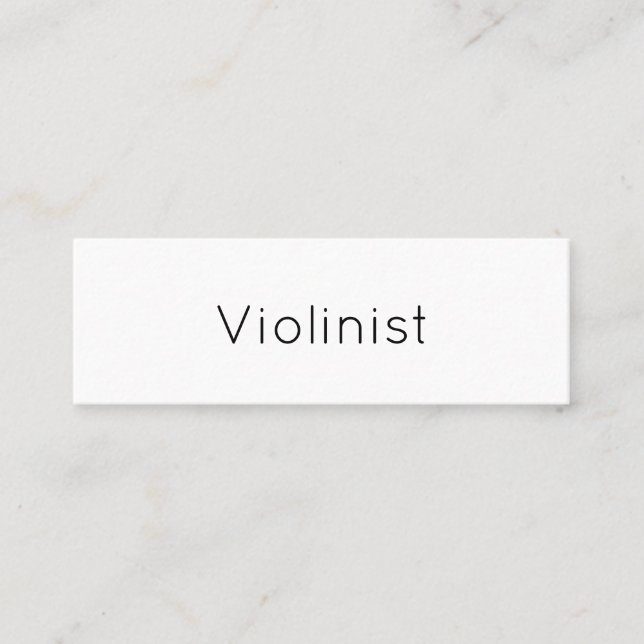Minimalist Violinist Black White Violin Mini Business Card (Front)