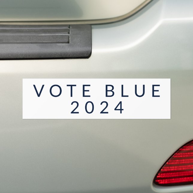 Minimalist Vote Blue Kamala Harris 2024 Bumper Sticker (On Car)