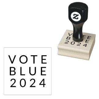 Minimalist Vote Blue Kamala Harris 2024 Rubber Stamp