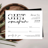 Minimalist Voucher Script Logo Gift Certificate