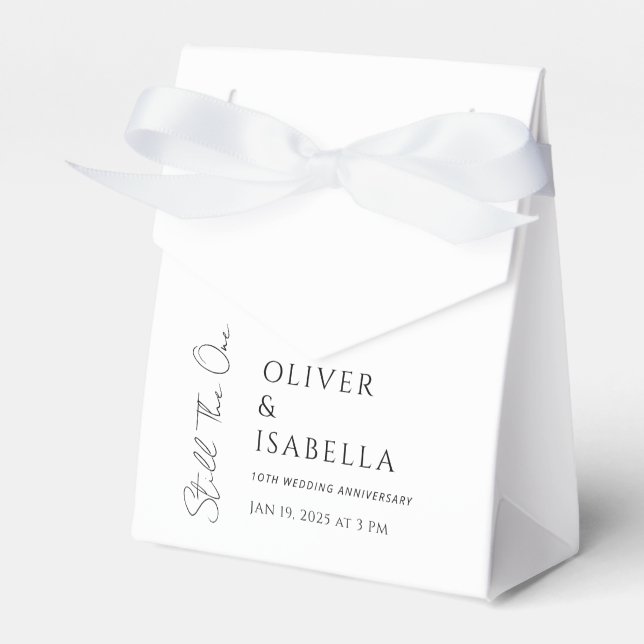Minimalist vow renewal 10th wedding anniversary favour box (Front Side)