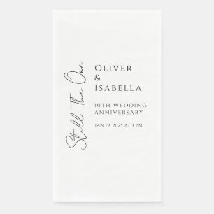 Minimalist vow renewal 10th wedding anniversary napkin