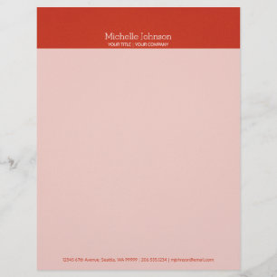 Minimalist Warm Red Grainy Texture Custom Letterhead