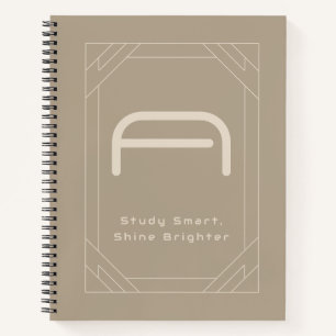 Minimalist Warm Taupe Neutral Monogram Notebook