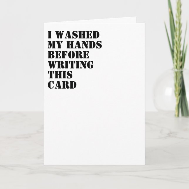 Minimalist washed my hands COVID 19 typography  Card (Front)