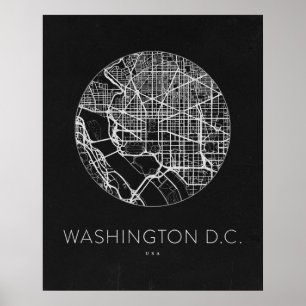 Minimalist Washington DC City Map Poster