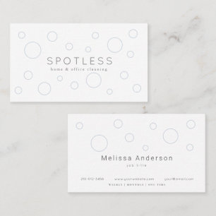 Minimalist Water Bubbles Cleaning Service Maid Business Card