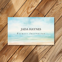 Minimalist Watercolor Beach Ocean Chic Simple