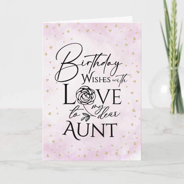 Minimalist Watercolor Birthday Card For Aunt (Front)