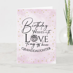 Minimalist Watercolor Birthday Card  Granddaughter