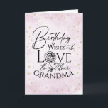 Minimalist Watercolor Birthday Card  Grandmother<br><div class="desc">This minimalist watercolor typography birthday greeting card is lovingly designed for a grandmother or grandma, celebrating her birthday with warmth, grace, and timeless beauty. The front features a soft watercolor background enhanced with delicate golden heart accents and elegant hand lettered typography, creating a calm and affectionate feel. Inside, the card...</div>