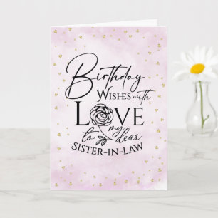 Minimalist Watercolor Birthday Card Sister In Law