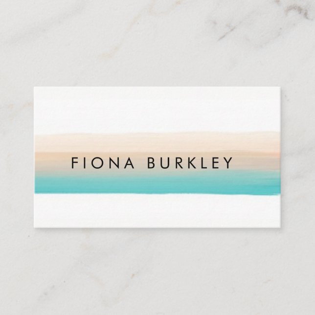 Minimalist Watercolor Brush Stroke Business Card (Front)