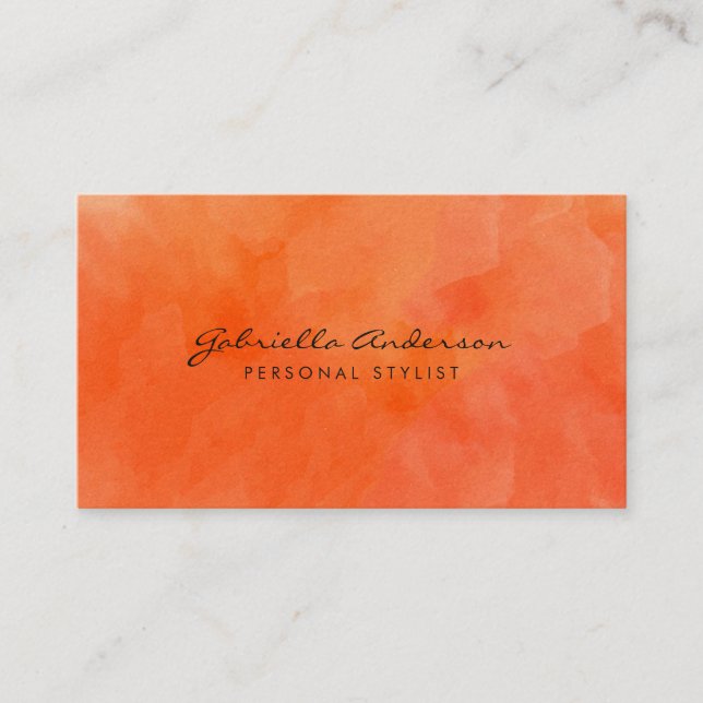 Minimalist Watercolor Business Card (Front)