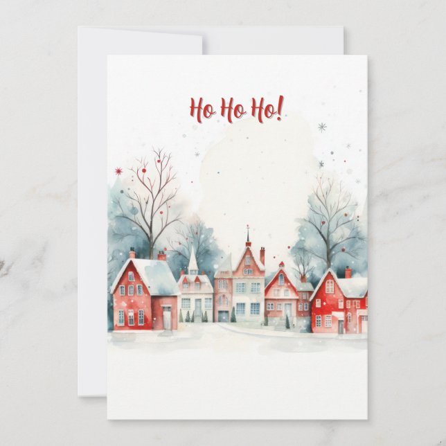 Minimalist Watercolor Christmas SeasonHoliday Card (Front)