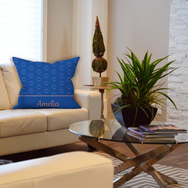 Minimalist watercolor circle blue throw pillow (Creator Uploaded)