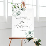 Minimalist Watercolor Eucalyptus Bar Mitzvah Poster<br><div class="desc">Send thanks with this customisable greenery bar mitzvah welcome sign.  It features watercolor illustrations of dusty green eucalyptus leaves and a whimsical script. Personalise by adding your details. This eucalyptus bar mitzvah welcome sign is perfect for any theme or season.</div>