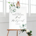 Minimalist Watercolor Eucalyptus Bat Mitzvah Poster<br><div class="desc">Send thanks with this customisable greenery bat mitzvah welcome sign.  It features watercolor illustrations of dusty green eucalyptus leaves and a whimsical script. Personalise by adding your details. This eucalyptus bat mitzvah welcome sign is perfect for any theme or season.</div>