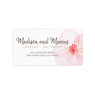 Minimalist + Watercolor Floral Address Label