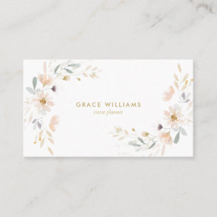 Minimalist Watercolor Floral Business Card
