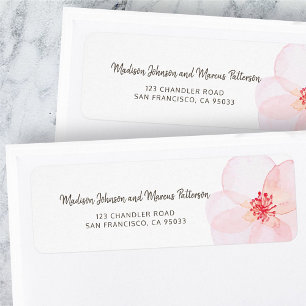 Minimalist + Watercolor Floral Return Address