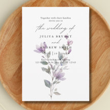 Minimalist watercolor floral script wedding