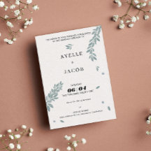 Minimalist Watercolor Foliage Custom Wedding Guest