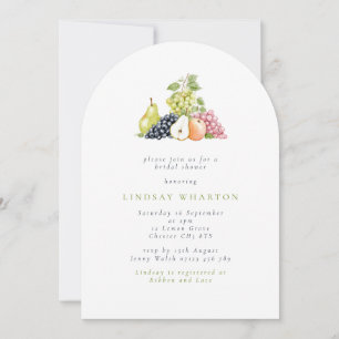 Minimalist Watercolor Fruit Bridal Shower Invitation