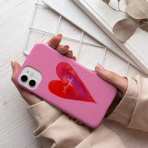 Minimalist watercolor heart Case