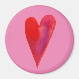 Minimalist watercolor heart  magnet