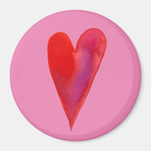 Minimalist watercolor heart magnet