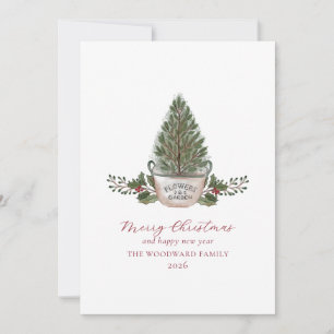 Minimalist Watercolor Holiday Tree Card