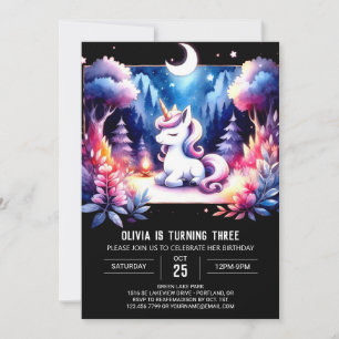 Minimalist Watercolor Horse Birthday Invitation