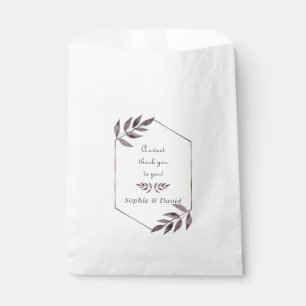 Minimalist Watercolor Ink Foliage Diamond Wedding Favour Bags