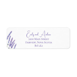 Minimalist Watercolor Lavender Flowers Wedding