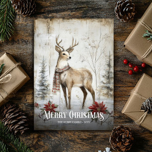 Minimalist Watercolor Neutral Colors Christmas Holiday Card