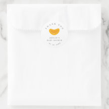 Minimalist Watercolor Orange Baby Shower Thank You