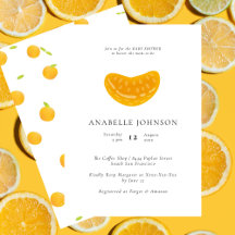 Minimalist Watercolor Orange Boho Baby Shower