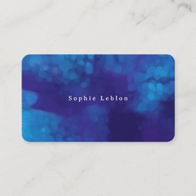 Minimalist Watercolor Shades of Blue Calling Card (Front)