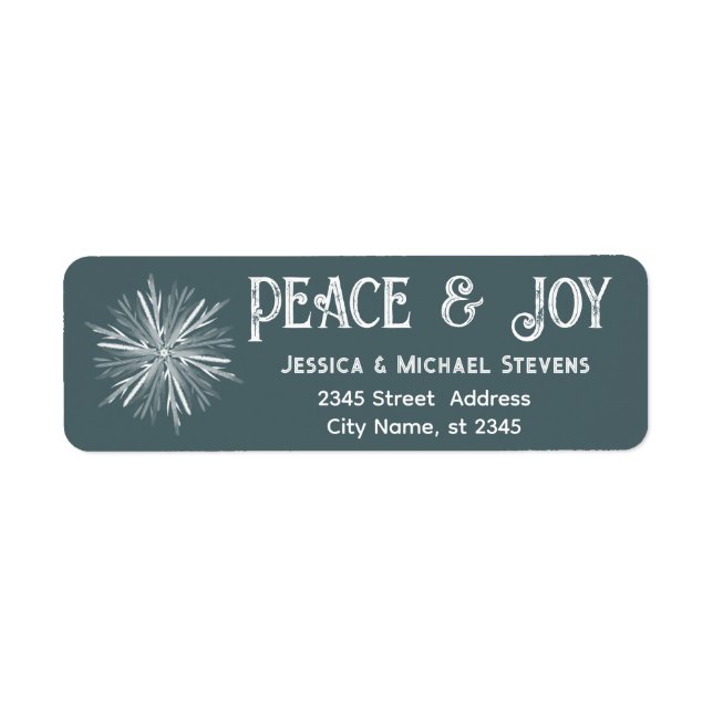 Minimalist watercolor snowflake peace & joy   (Front)