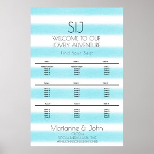 Minimalist Watercolor Stripes Logo Seating Chart