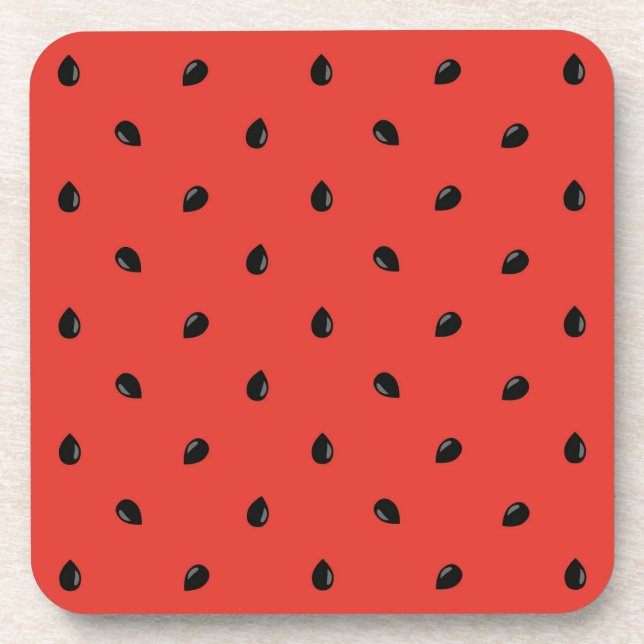 Minimalist Watermelon Seed Pattern Coaster (Front)