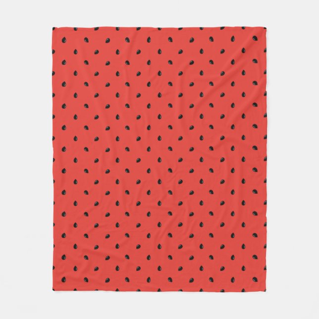 Minimalist Watermelon Seed Pattern Fleece Blanket (Front)