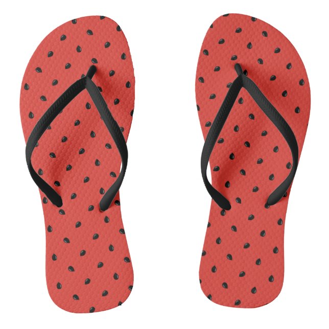 Minimalist Watermelon Seed Pattern Flip Flops (Footbed)