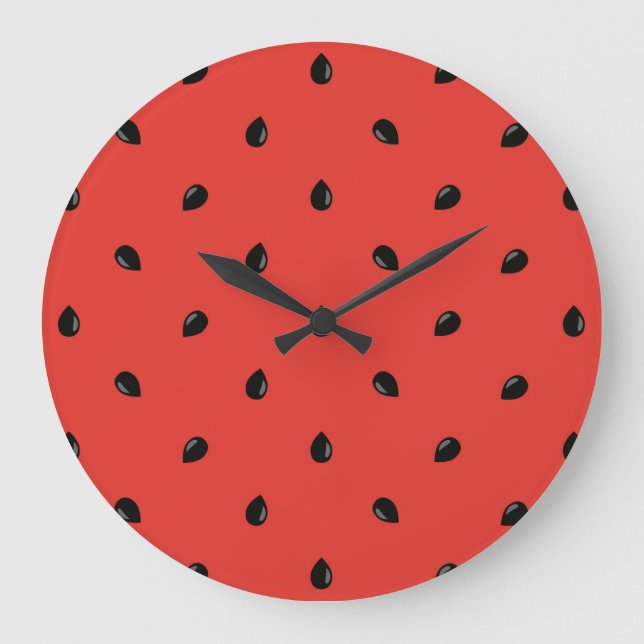 Minimalist Watermelon Seed Pattern Large Clock (Front)